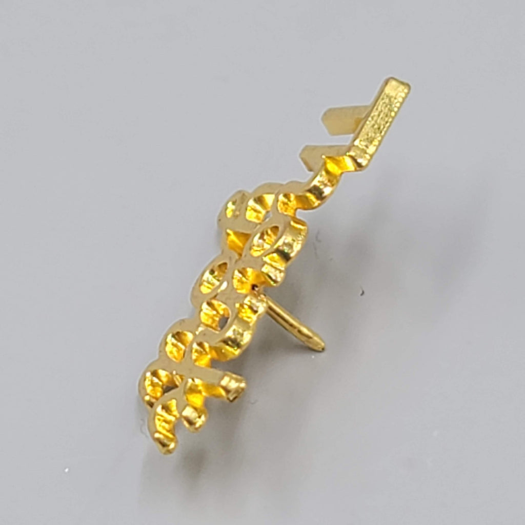 Thank You Script Hat Lapel Pin Gold tone 1 3/8" x 3/4"