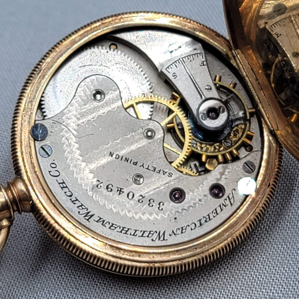14k Yellow Gold Waltham 9 Jewel Hunter Case Pocket Watch Size 6