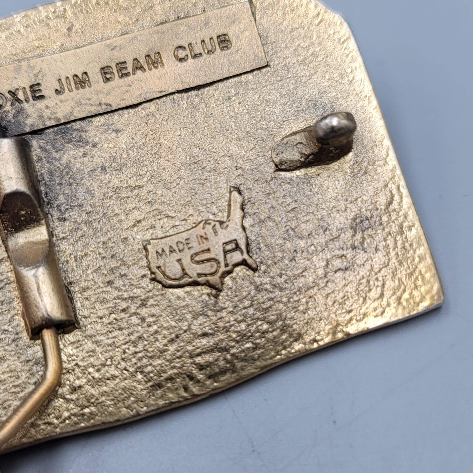 Vintage Jim Beam Belt Buckle Mens Brass Tone 1985 Las Vegas Convention DICE