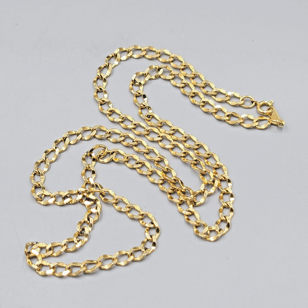 Vintage Gold Plated Curb Chain Necklace Long 24" Estate Costume Jewelry