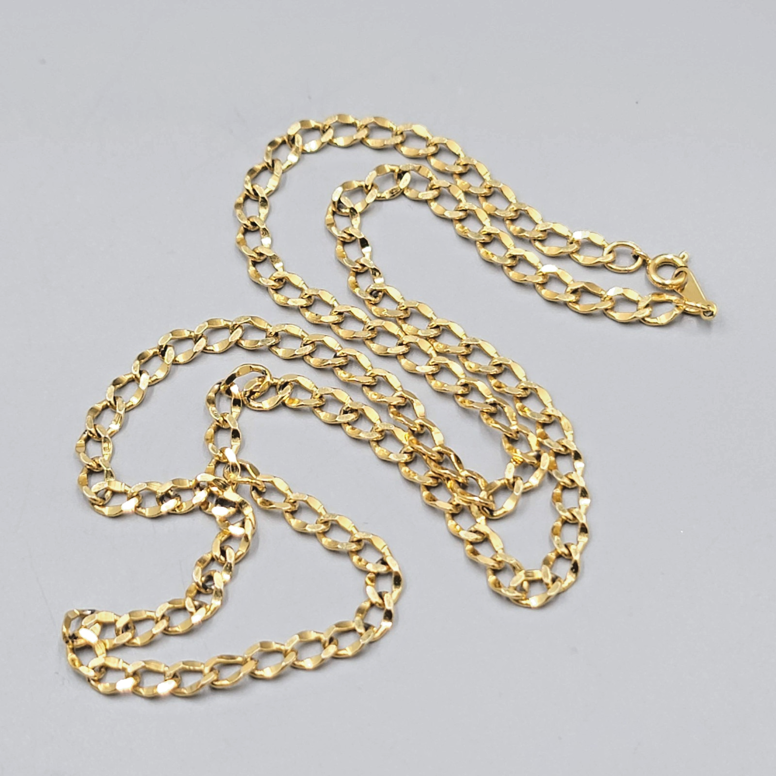 Vintage Gold Plated Curb Chain Necklace Long 24" Estate Costume Jewelry