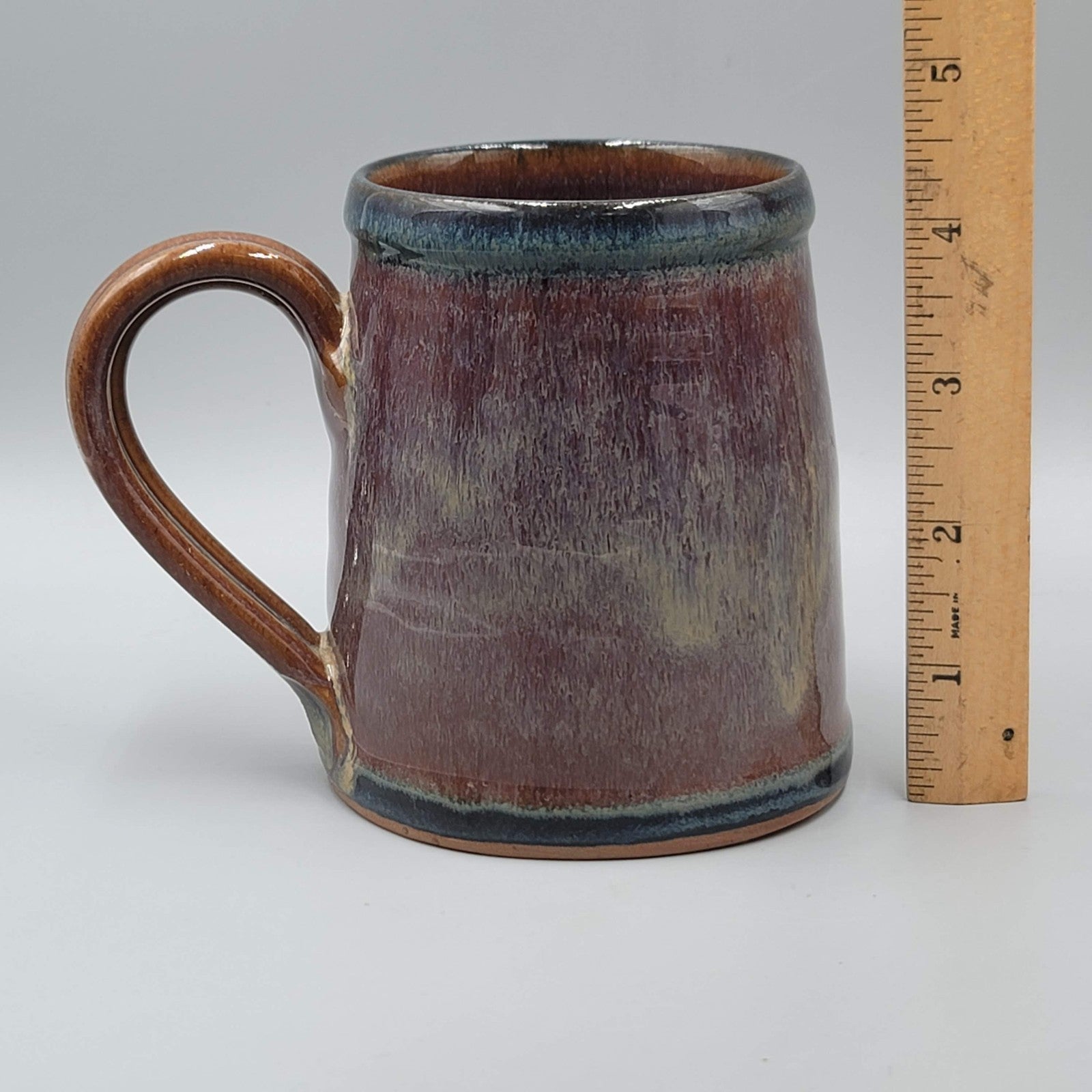 Petersen Nets Coffee Mug Viking Dog Tough Drip Glaze Pottery Signed