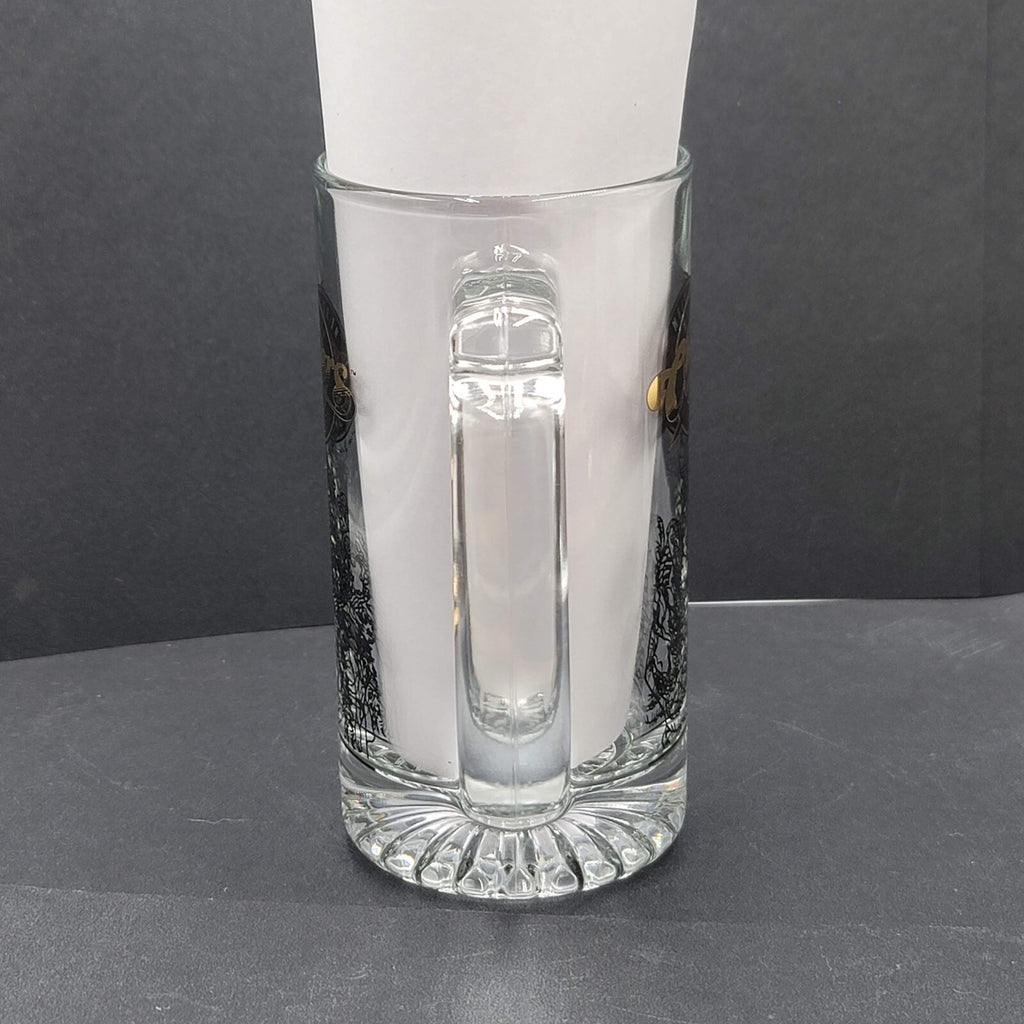 Cheers Meet Me In Minneapolis Clear Mug with Black Etching Beer Stein Souvenir