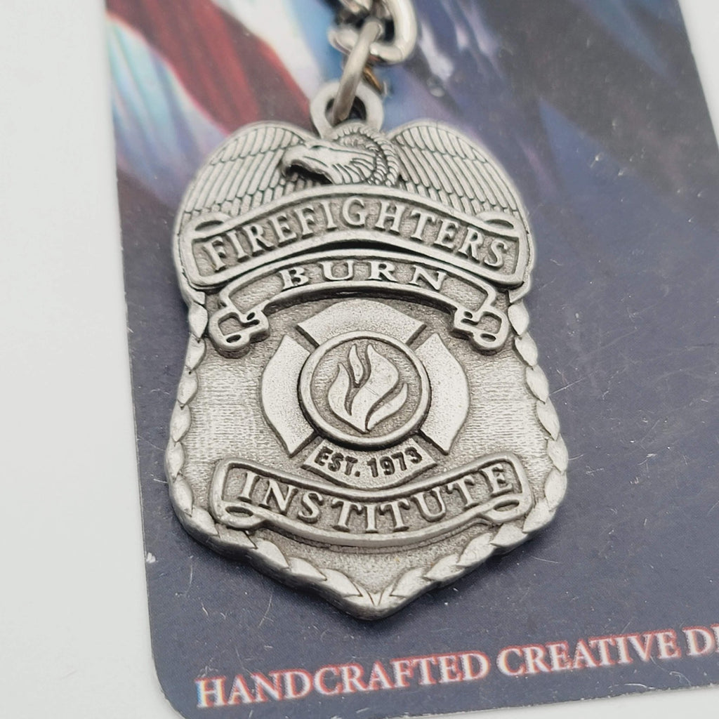 Sparta Pewter Firefighters Burn Institute Key Chain NWT