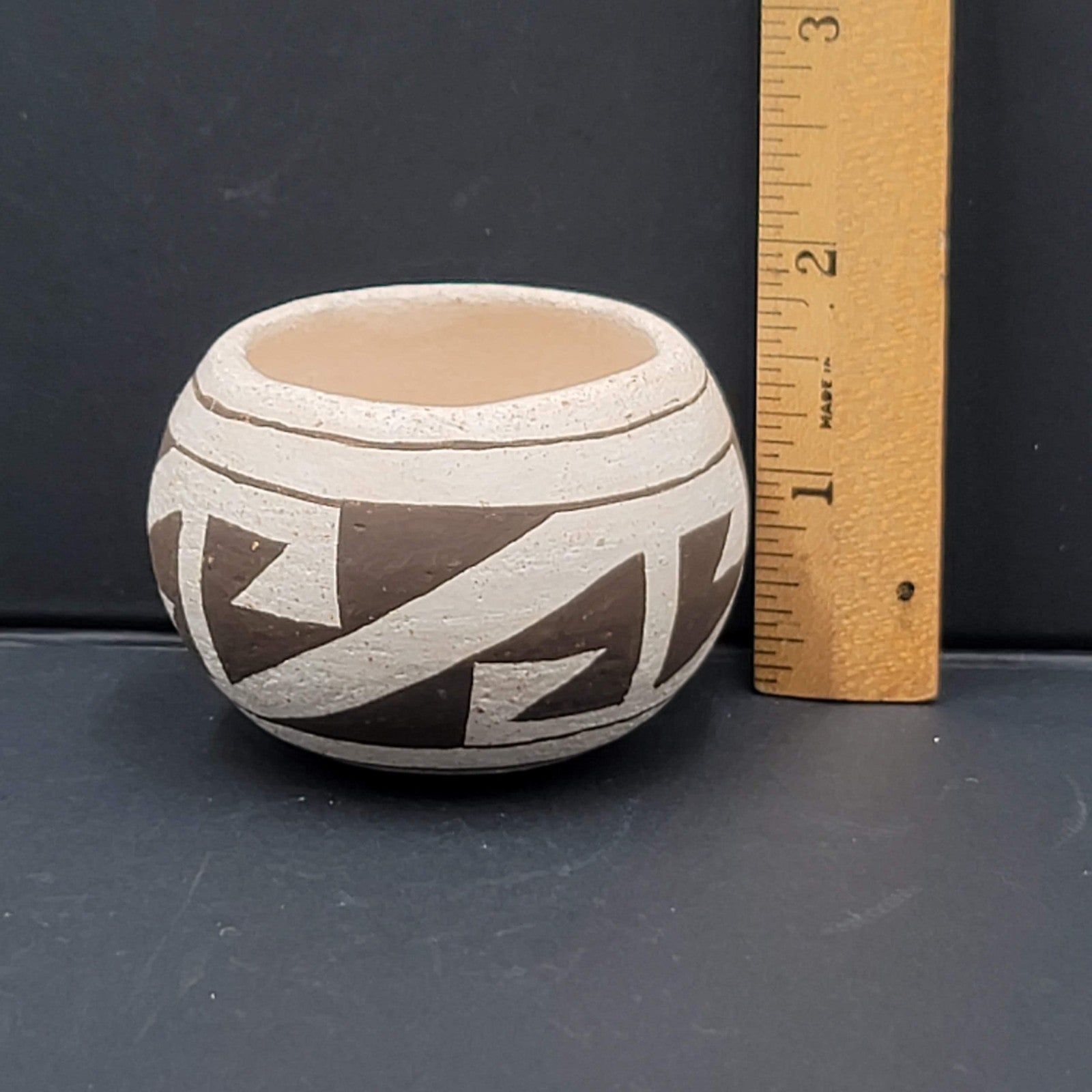 Vintage Pueblo Miniature Pottery Bowl New Mexico Native American 2.5 in