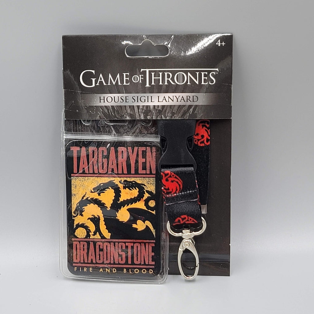 Game of Thrones Lanyard Targaryen ID Badge Holder House of the Dragon Black Red