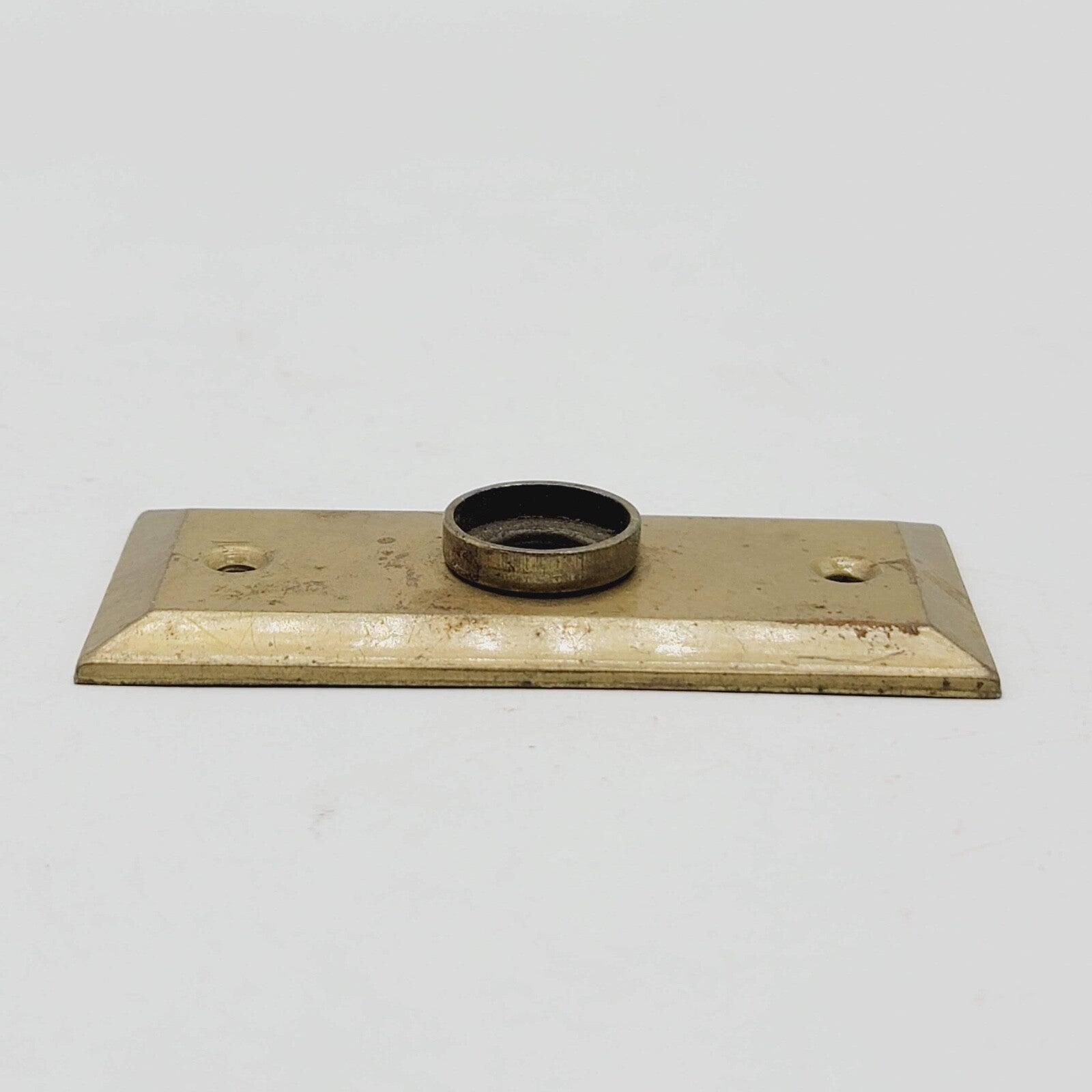 Vintage Brass Doorknob Back Plate Closet Screen Door Small 3.25" x 1.5"